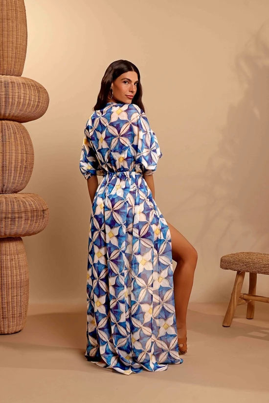 Chemise Franzido Ombro Azulejo - Imagem 2