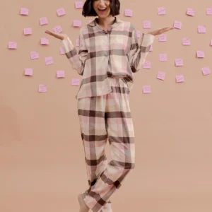 Pijama Feminino Americano Manga Longa Com Calça