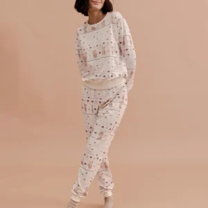 Pijama Feminino Manga Longa Com Calça