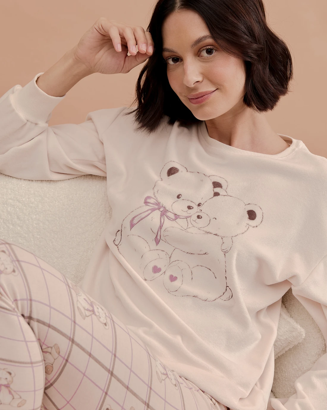 Pijama Feminino Manga Longa Com Legging - Imagem 4